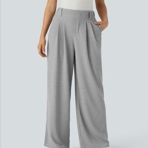 HALARA Wide Leg Pants in Light Gray